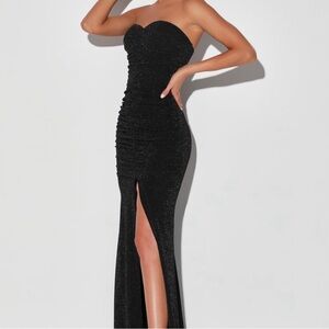 Lulu’s When the Magic Happens strapless sparkly dress